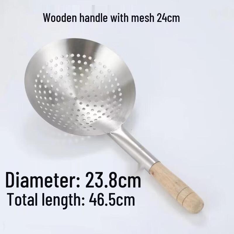 Wutuo Extra dicker Edelstahlschaumlöffel mit Holzgriff