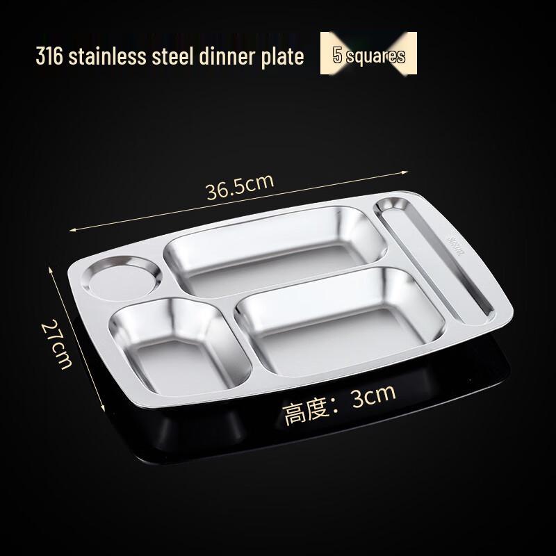 Commercial 316 Stainless Steel Divided Meal Tray