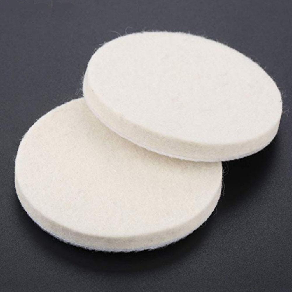 Professional Grade 80mm Wool Felt Buffing Pads Set of 2 for Refinishing