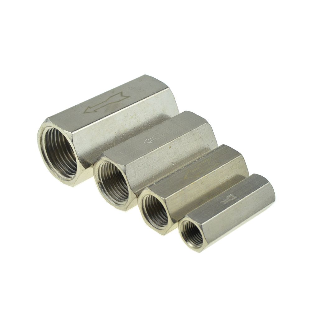 Zawór zwrotny pneumatyczny 6mm 8mm 10mm 1/4 Średnica zewnętrzna Węża Zawór jednokierunkowy Powietrze Gaz Jednokierunkowy Mosiężny Zawór Adapter do Rury Kompresora Powietrza