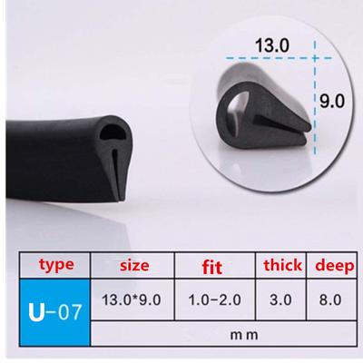 U-Kanal-Gummikantenformteil, Dichtungsstreifen, Autotürschutz, Kantenschutz, Gummidichtungsstreifen – Typ 07