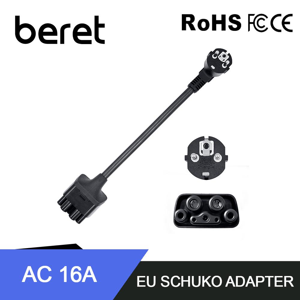 Beret CEE 3/5PIN/Schuko NEMA Adapter for Tesla Car Use for Model S,3,X,Y Gen 2 EV Charger Extension Connector 240V Outlet at 32A Schuko 16A