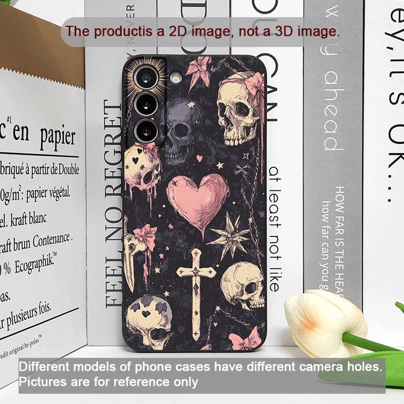 Vintage Gothic Pink Bow Skull Cross Pattern Phone Case for OPPO Reno 13 12 F 11 10 Pro Plus A98 A74 Find X8 X5 X3 Lite 5G Cover
