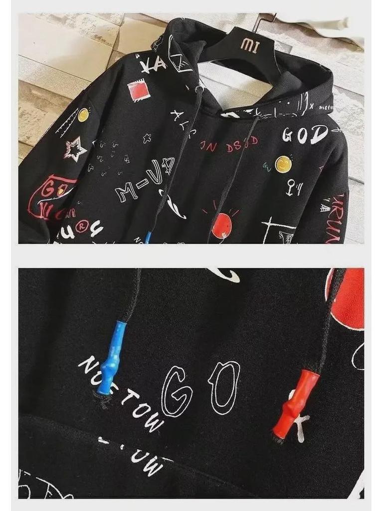 Men's Korean Style Trendy Hoodie - Spring & Autumn Loose Fit Pullover with Long Sleeves for Students