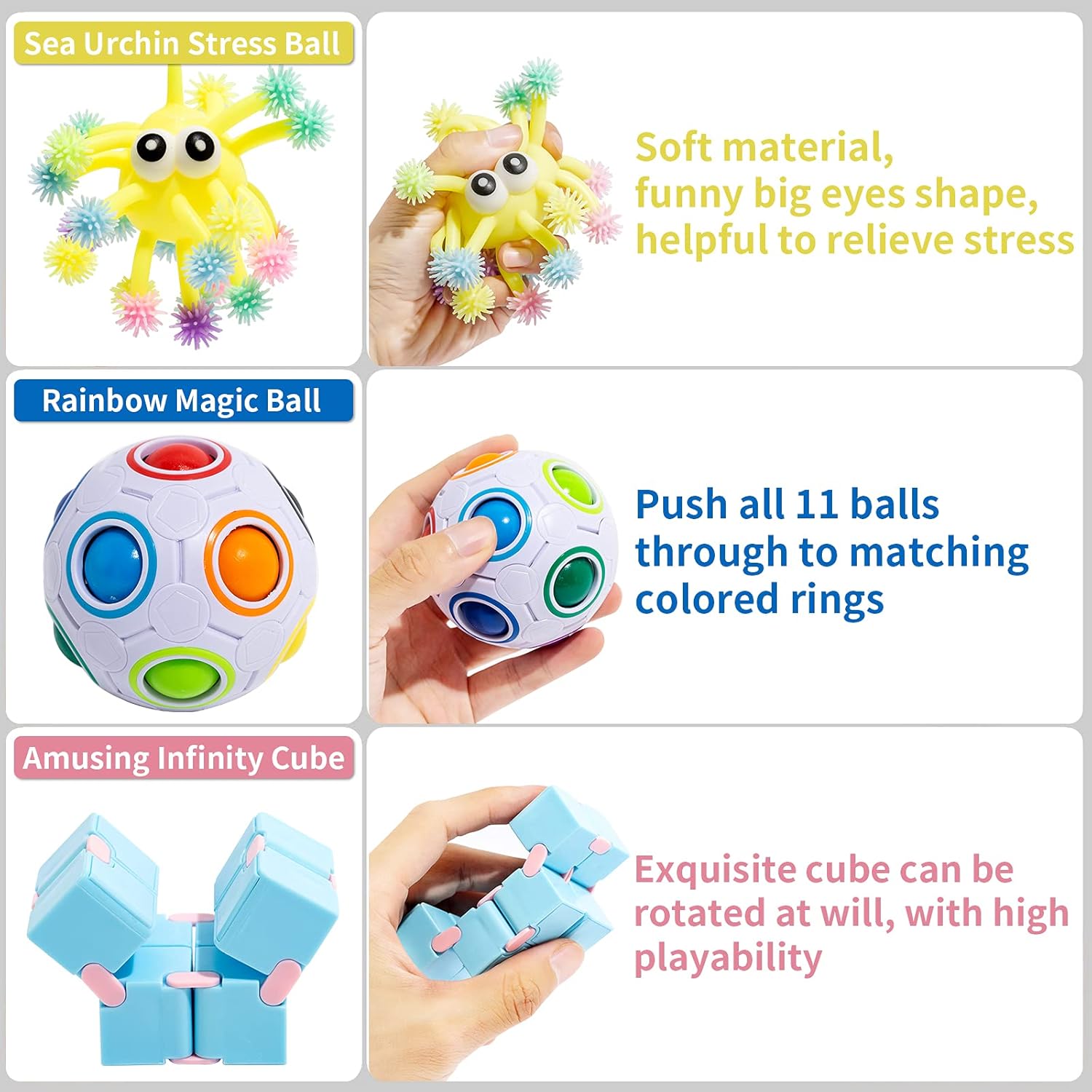 76 Pack Sensory Fidget Toys Set, Stress Relief and Anti-Anxiety Bundle Sensory Toys for Kids Adults, Cool Fidget Packs with Mochi Squishy, Magic