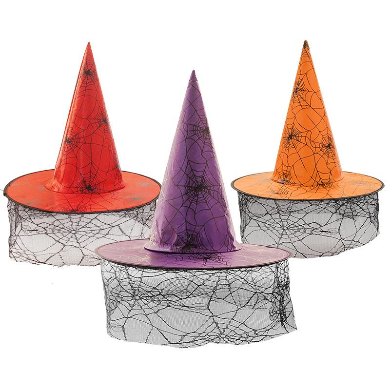 5pcs Halloween Witch Hat Magical Masquerade Carnival Costume School Performance Halloween Decoration Party Hat Wizard Men Women 