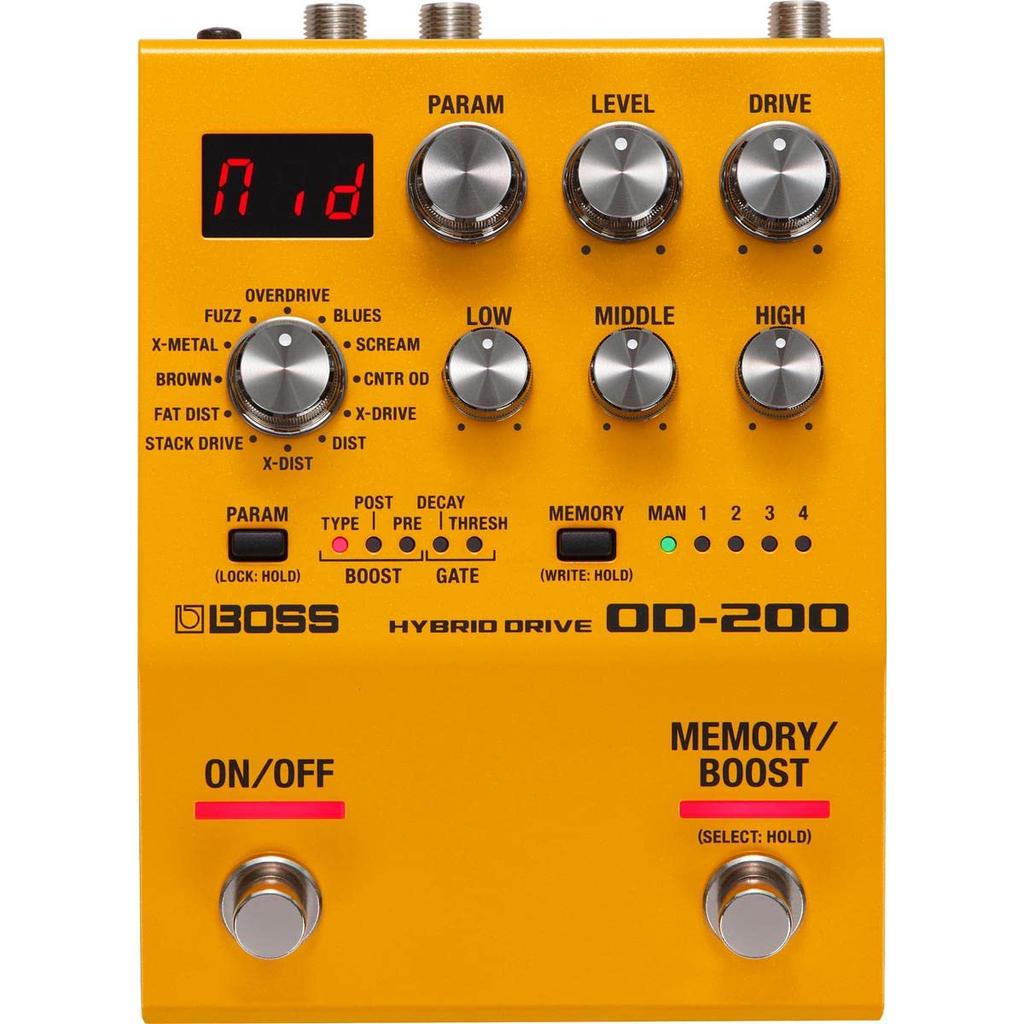 BOSS Hybrid Drive Overdrive Distortion Pedal Tone for Light Music OD-200 (200 Series) - Distortion, Shaping, Guitar,