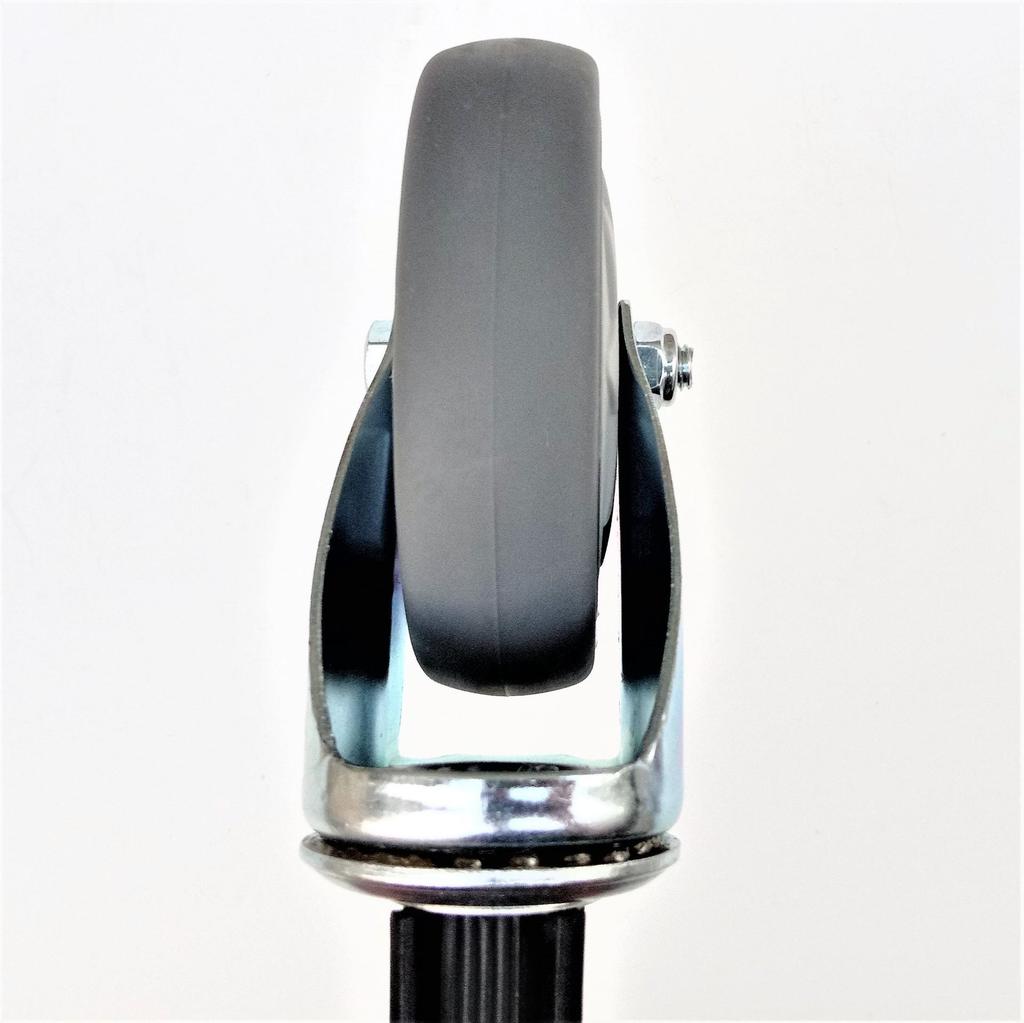 Grey Silent 4-inch Elastic Wheel Medium Square Caster for Carts