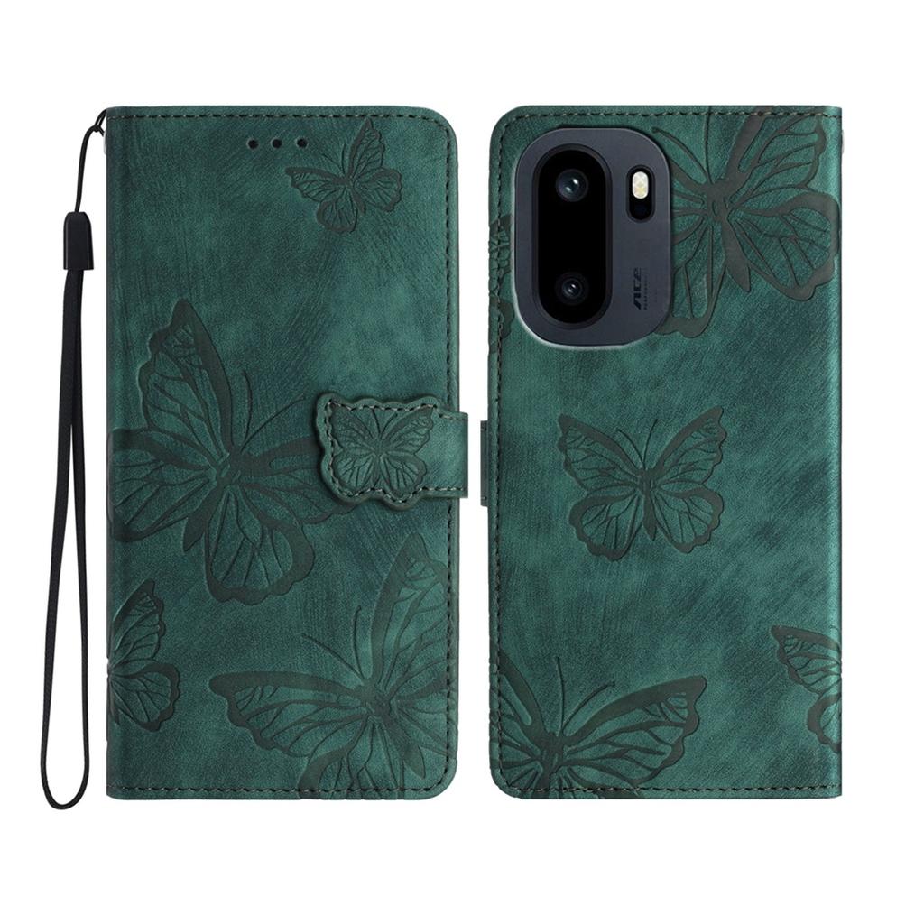 For OnePlus 15R 5G/Ace 6T 5G/Ace 6 5G Case Butterfly Design Flip Wallet Leather Phone Cover Skin-Touch
