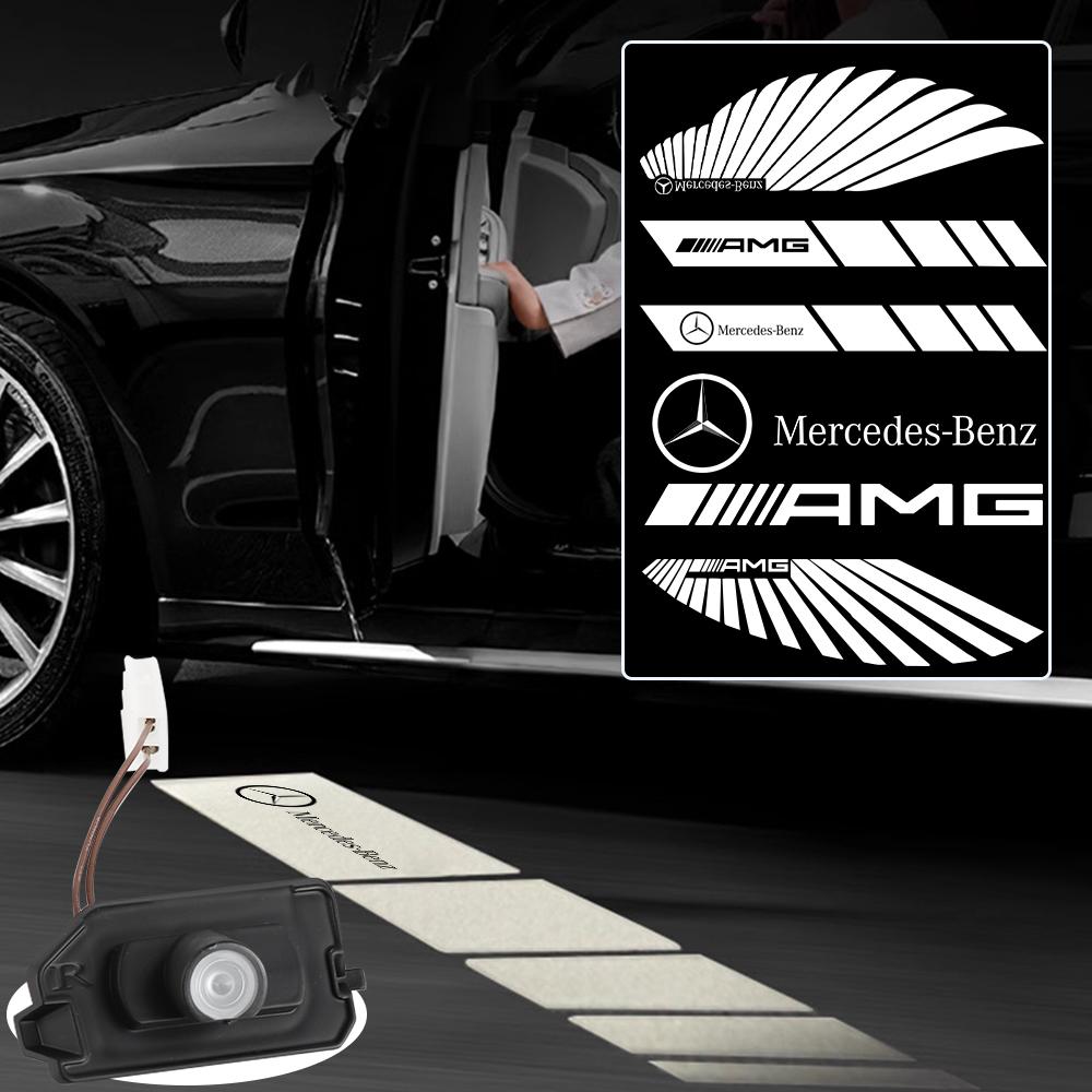 2Pcs Welcome Door Rearview Mirror Light Angel Wing Welcome Light Led For Mercedes-Benz W247 W205 W213 W222 GLB EQC GLC Plug