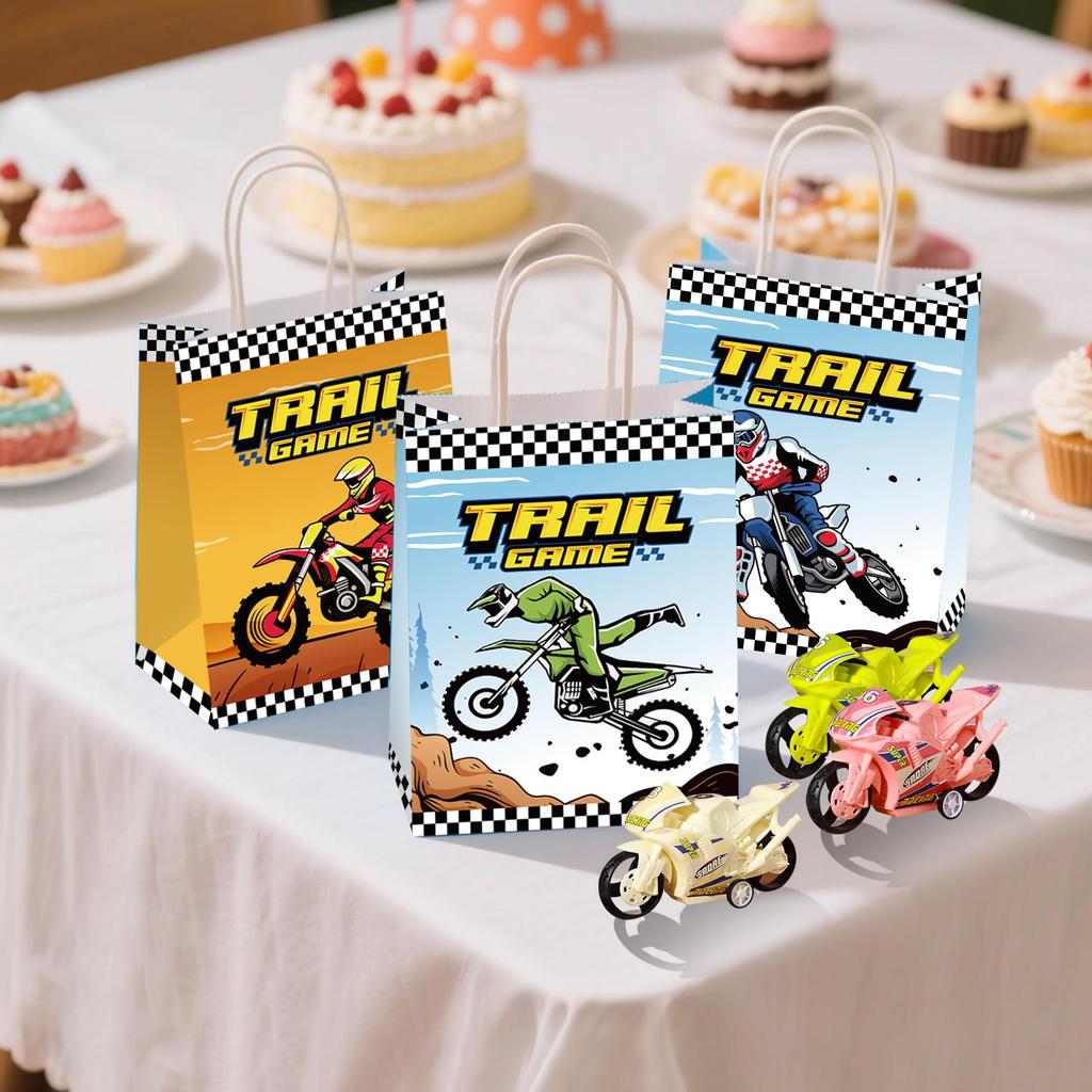 110pcs Motocross Birthday Party Favors Set - Dirtbike Birthday Goodie Bag Slap Bracelets Stampers Stickers Etc Motorcycle Party Favors