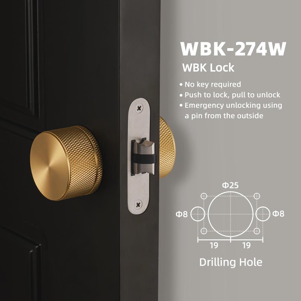DOOROOM New Keyless Privacy Locks Home Bathroom Room Door Locks Black Gold Indoor Press Locks Minimalist Round Door Locks золотой
