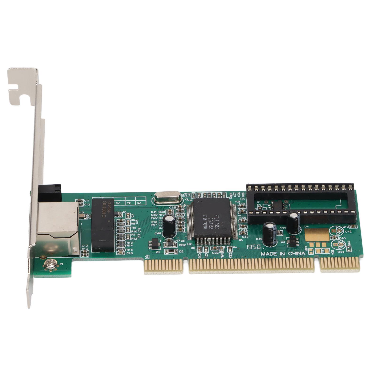 

PCI to Gigabit Network Card Self Adaption Single RJ45 Port Indicator Light Stable PCI Ethernet CardGigabit 8169 Chip