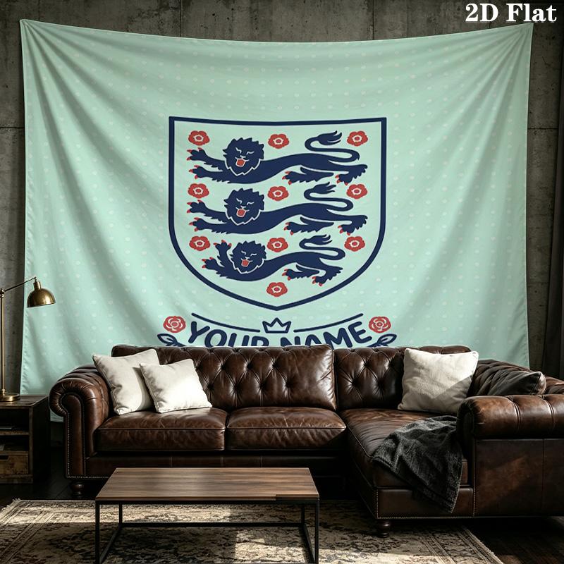 Custom Name England national team Printed Tapestry – Wall Hanging for Bedrooms, Dorms, and Home Decor