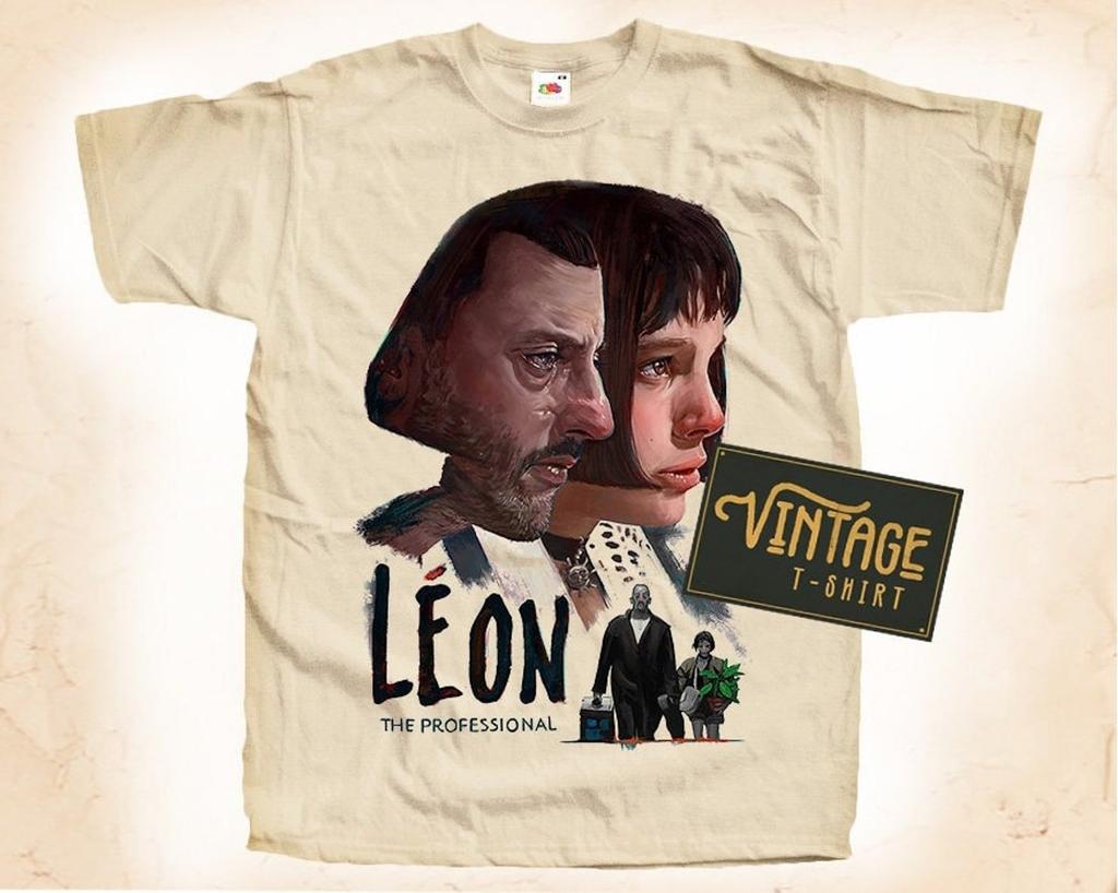 Leon V2 T-Shirt Vintage Natural color Men's T-Shirt DTG Digital Print SIZES S M L XL 2XL 3XL 4XL 5XL