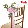 Chiffon Ribbon Artificial Flower Chair Decorations Pew Flowers  Wedding Ceremony