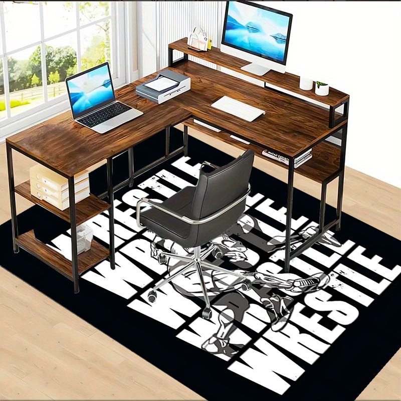 Wrestling Polyester Carpet, Soft Indoor Mat for Office Chair, Living Room, Computer Desk - Decorative Home Office Rug Design