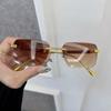 Designer Brand Square Sunglasses Women Men Geometric Small Frame Sun Glasses Female Mirror Colors Rimless Stylish Fashion