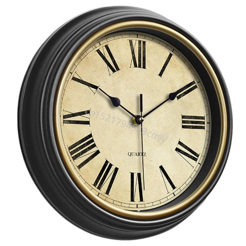 Nordic Vintage Wall Clock European Quiet Clocks for Living Room Decorations 6XDE