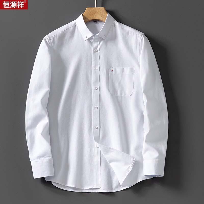 Men's Wrinkle-Free Oxford Business Casual Long Sleeve Shirt