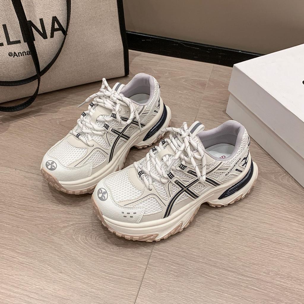 Summer dad shoes women's single net breathable versatile non-slip casual sports shoes 2025 new thin travel running shoes