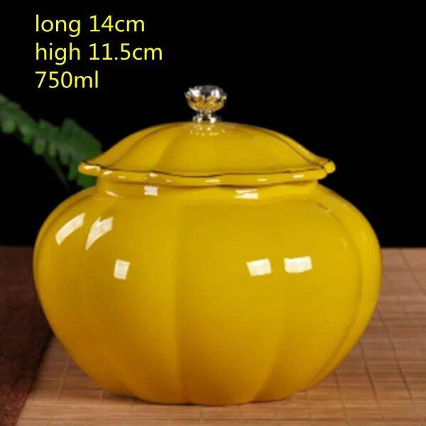 Chinese-style Ceramic Tea Cans with Lid Sealed Dried Fruit Snack Storage Boxes Kitchen Supplies