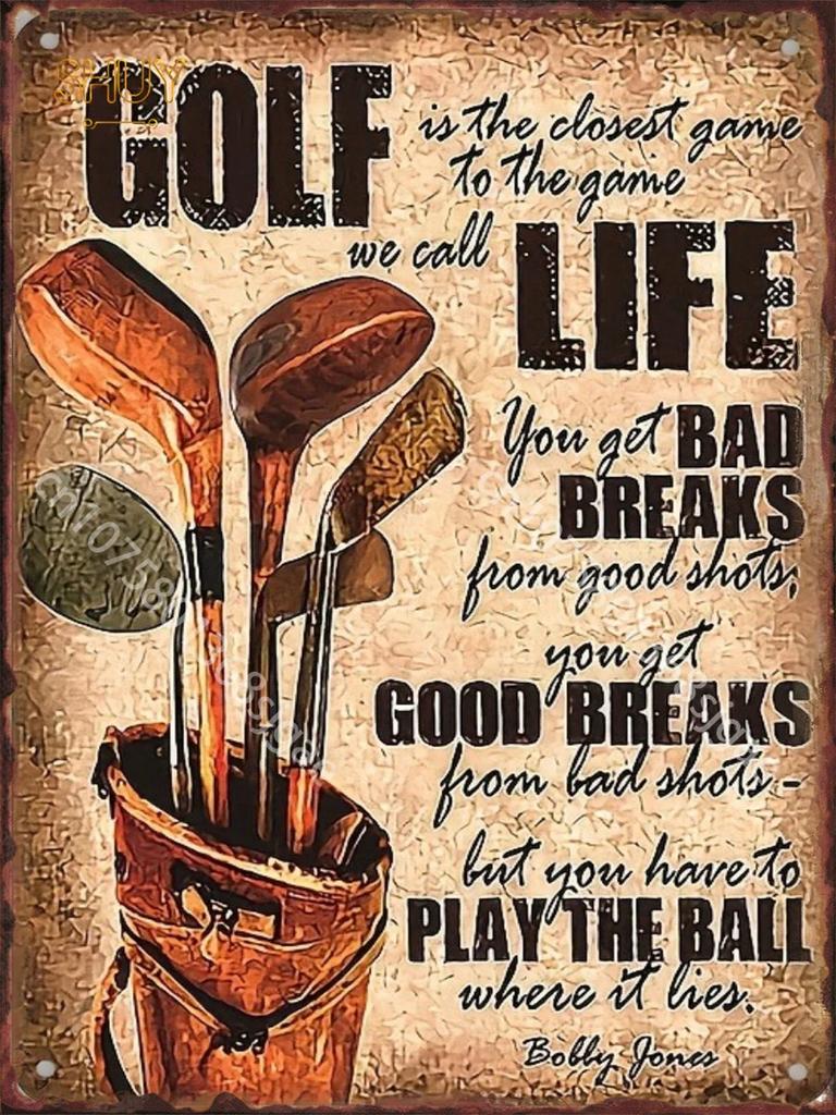 Golf Metal Sign Retro Tin Signs for Golf Course Bar Club Vintage Wall Decor Plaques Art Panting Pictures Posters Home Decoration