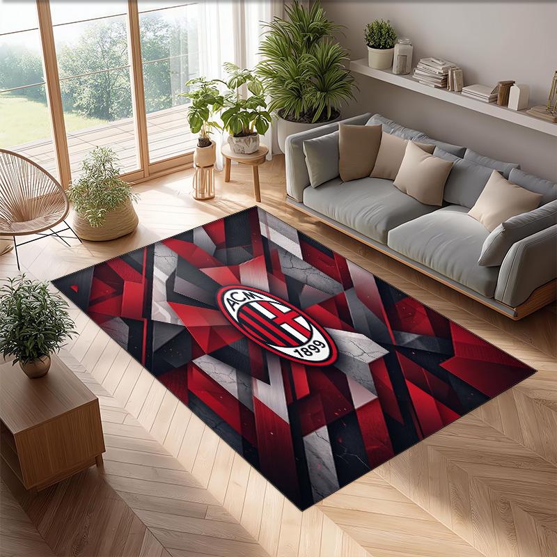 AC Milan Printed Flannel Area Rug Non Slip Soft Polyester Floor Carpet Indoor Decor Mat for Bedroom Living Room Sofa Game Room Home Decoration