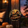 Halloween Party Home Ornament Witch Hanging Sign, 8" Round Wooden Door Autumn Forest Festive Decoration Witches Rustic Holiday Sign for Front