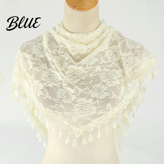 Sheer Lace Triangle Bandana Rose Tassel Scarf for Women Elegant Hollow Floral Women Shawl Versatile Lightweight Head Wrap Parties And Photoshoots