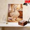 Kit Pittura 5D Perle Incorniciato con Divertente Design Anatra da Bagno Tela con Pittura di Perline Scintillanti Artigianato Fai da Te Rilassante per Decorazione Parete di Casa Set Regalo