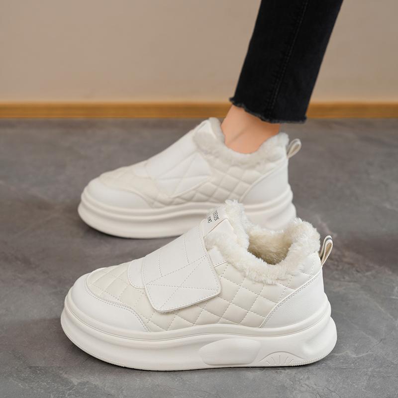 

TUINANLE Женские зимние хлопковые ботинки Комфортные плюшевые повседневные ботинки для ходьбы Нескользящие уличные кроссовки 41 бежевый