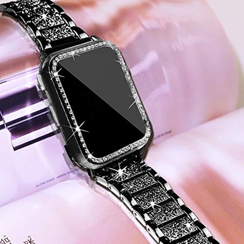 Hülle + Armband für Apple Watch Ultra 10 9 8 7 6 5 Armband iWatch 49mm 45mm 46mm 42mm 41mm Diamant Metallarmband Kunststoff Schutzhülle