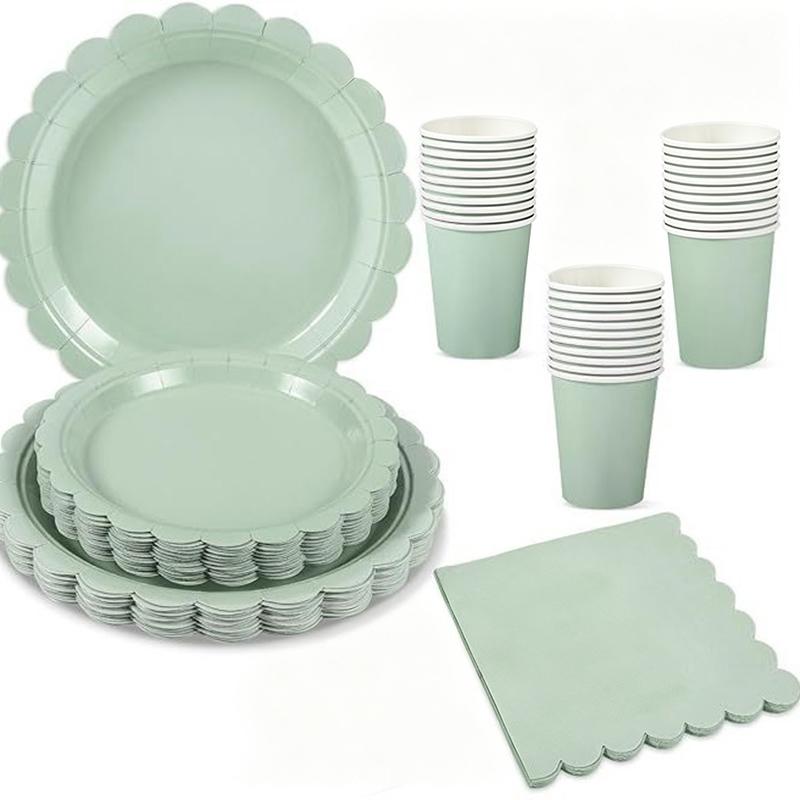 Birthday Party Tableware Set Pink Purple Disposable Paper Plates Napkins Cups Party Decor Wedding Baby Shower Party Supplies