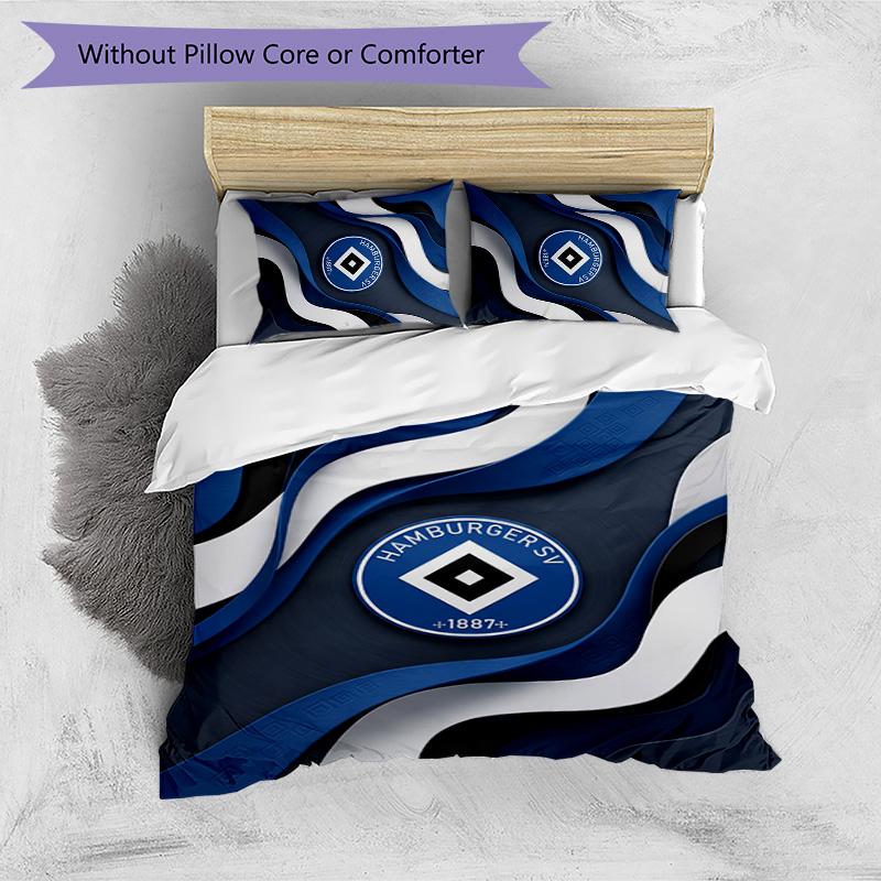 Hamburger SV Football Printed 3 Pieces Bedding Set, Comfortable Skin Friendly Bedroom Duvet Cover Set