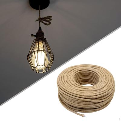 Cavo elettrico in canapa tessile Cavo di illuminazione Cavo 2x0,75 mm 5 m Lampada rivestita intrecciata