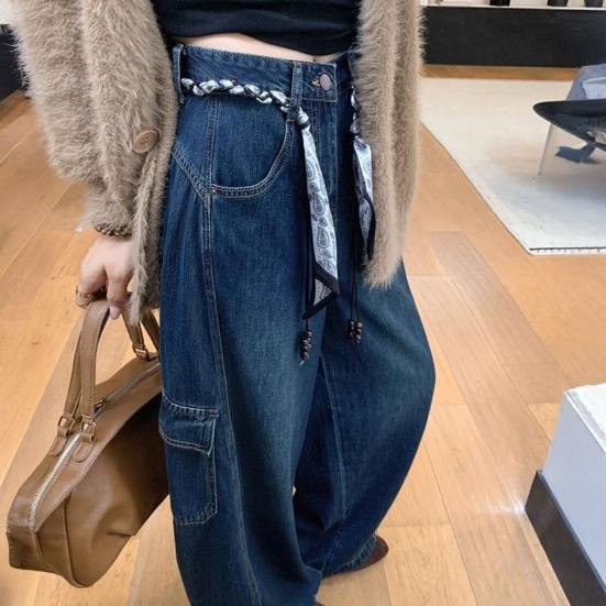 Retro Silky Scarf Jeans Belt Handcrafted Sustainable Waxed Cotton Rope Belt with Natural Wood Beads