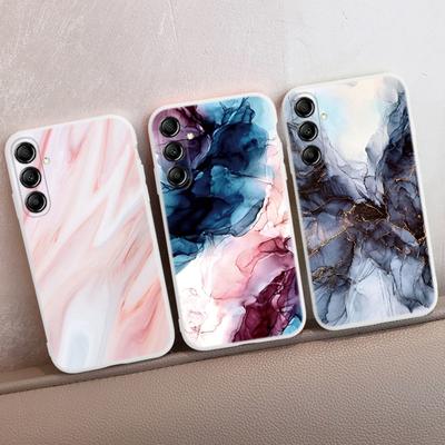 Etui silikonowe z wzorem marmurkowym do Samsung M35 A55 Xiaomi Redmi Note 13 Poco C65 iPhone Huawei Honor Realme Camera Protective Shockproof Cover