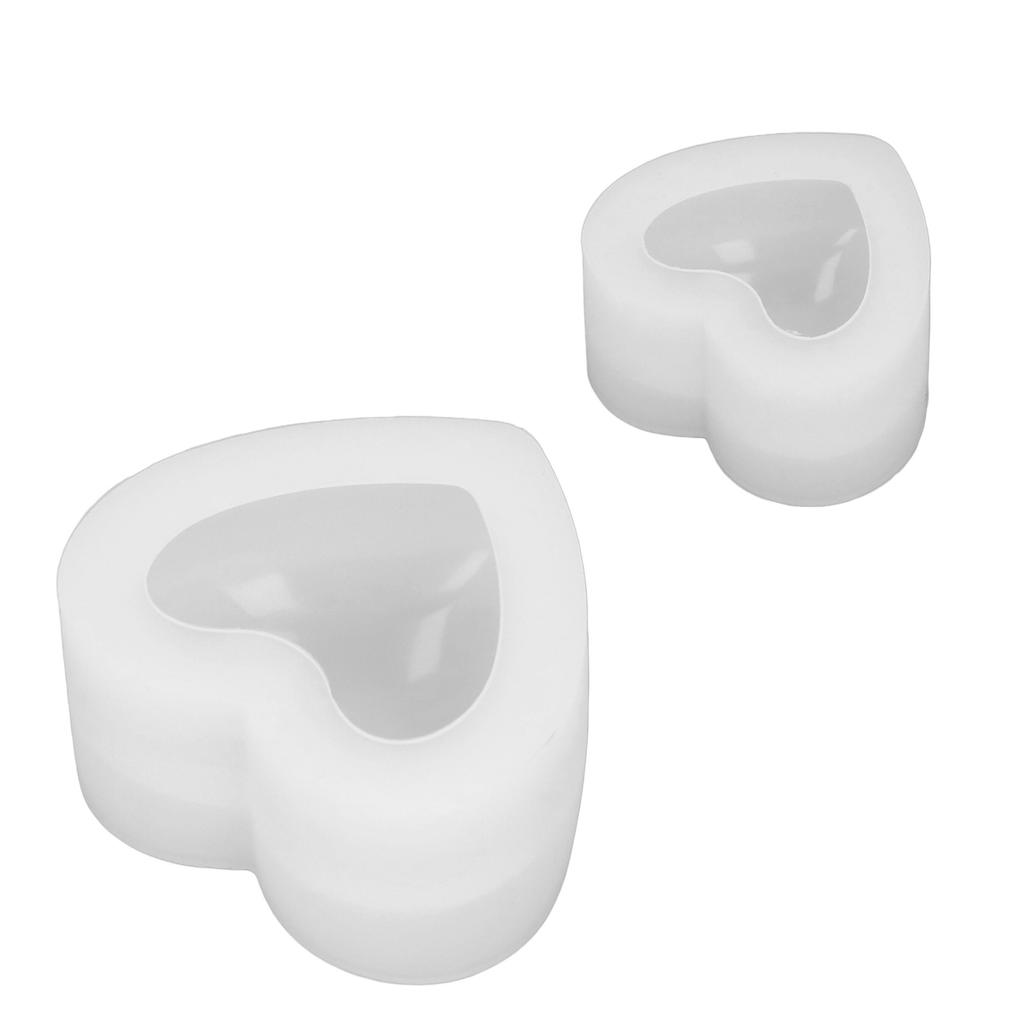 2 Pcs Silicone Mold 3D Three Dimensional DIY Heart Shaped Mirror Silicone Mold Crystal Epoxy