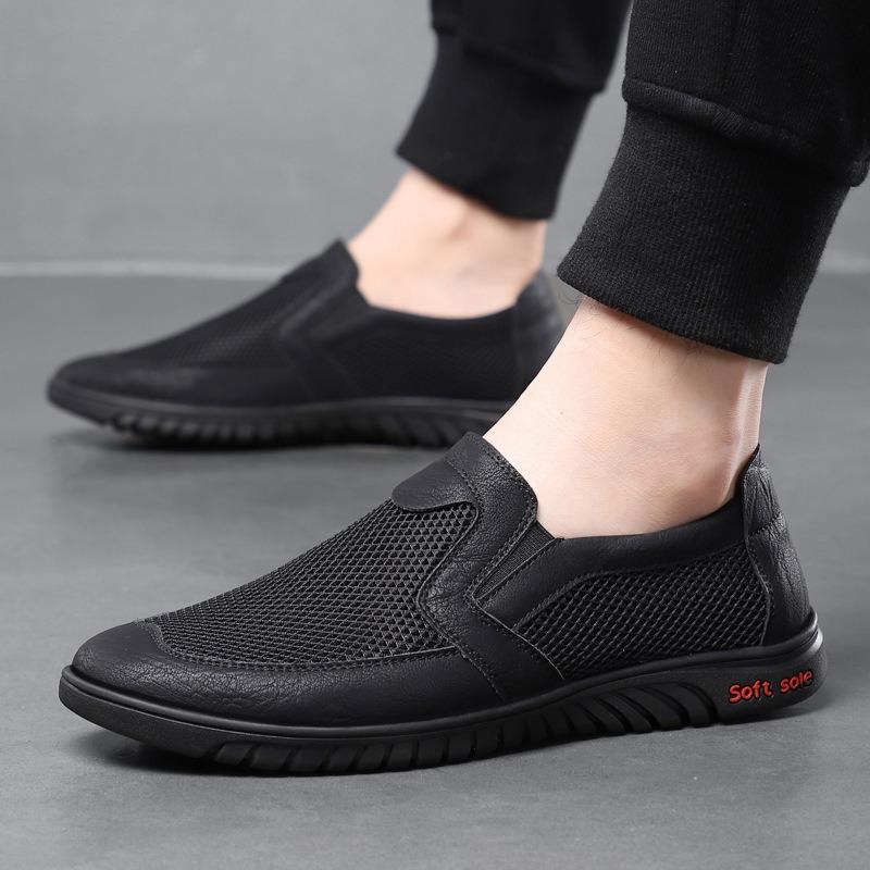 Men's shoes one-pedal lazy casual shoes breathable sandals mesh hollow hole shoes men's sports shoes