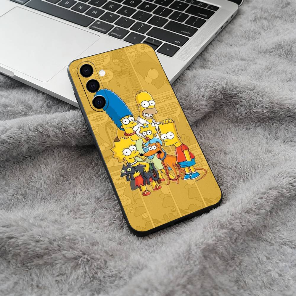 Simpsons-Funny Cartoon Phone Case For Samsung Galaxy A73,A71 A72,A70,A53,A52,A51,Soft Silicone Black Cover