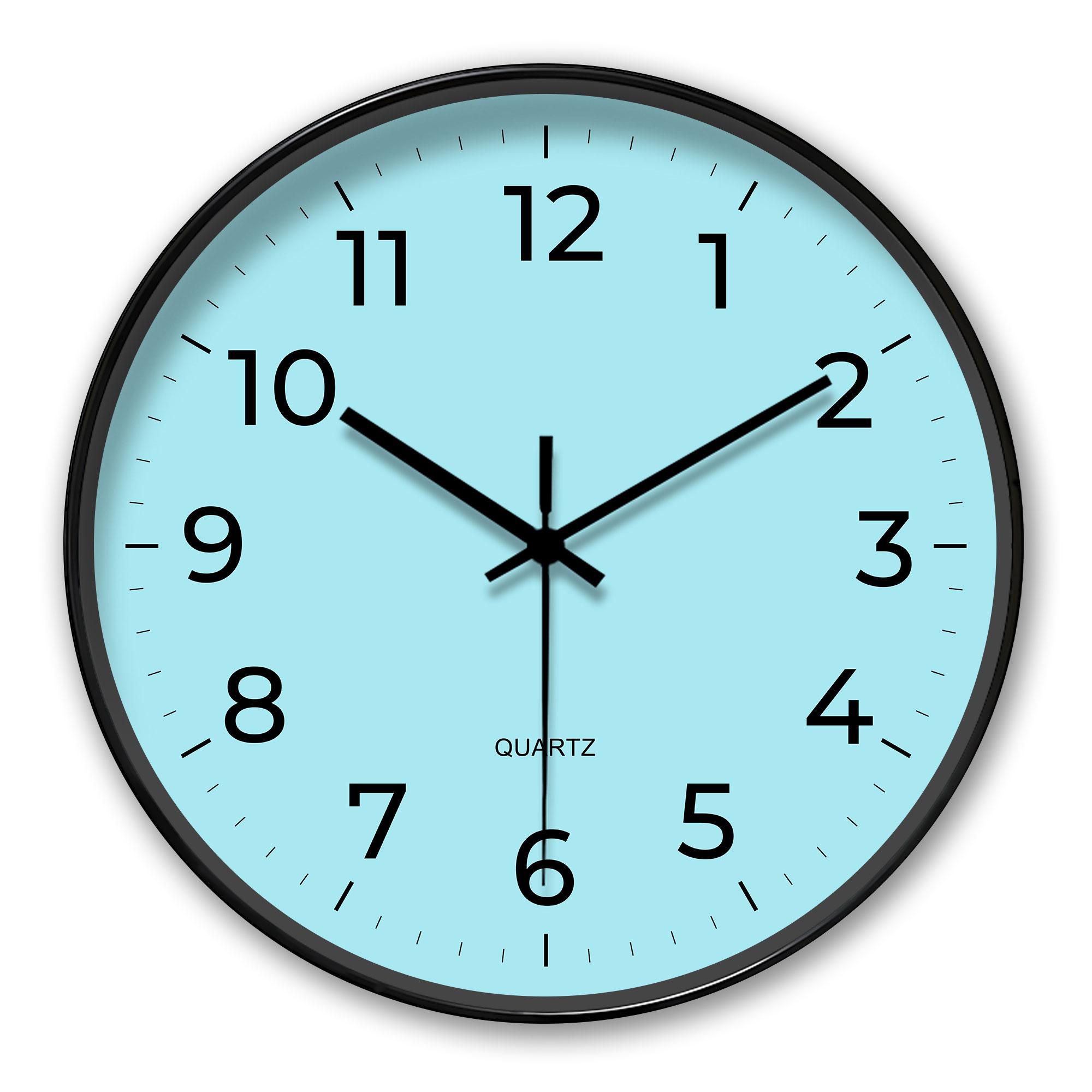 

Round Minimalist Light Blue Quartz Wall Clock, Classic Simple Decor (Batteries Not Included), 10-16 Inches 16 inch