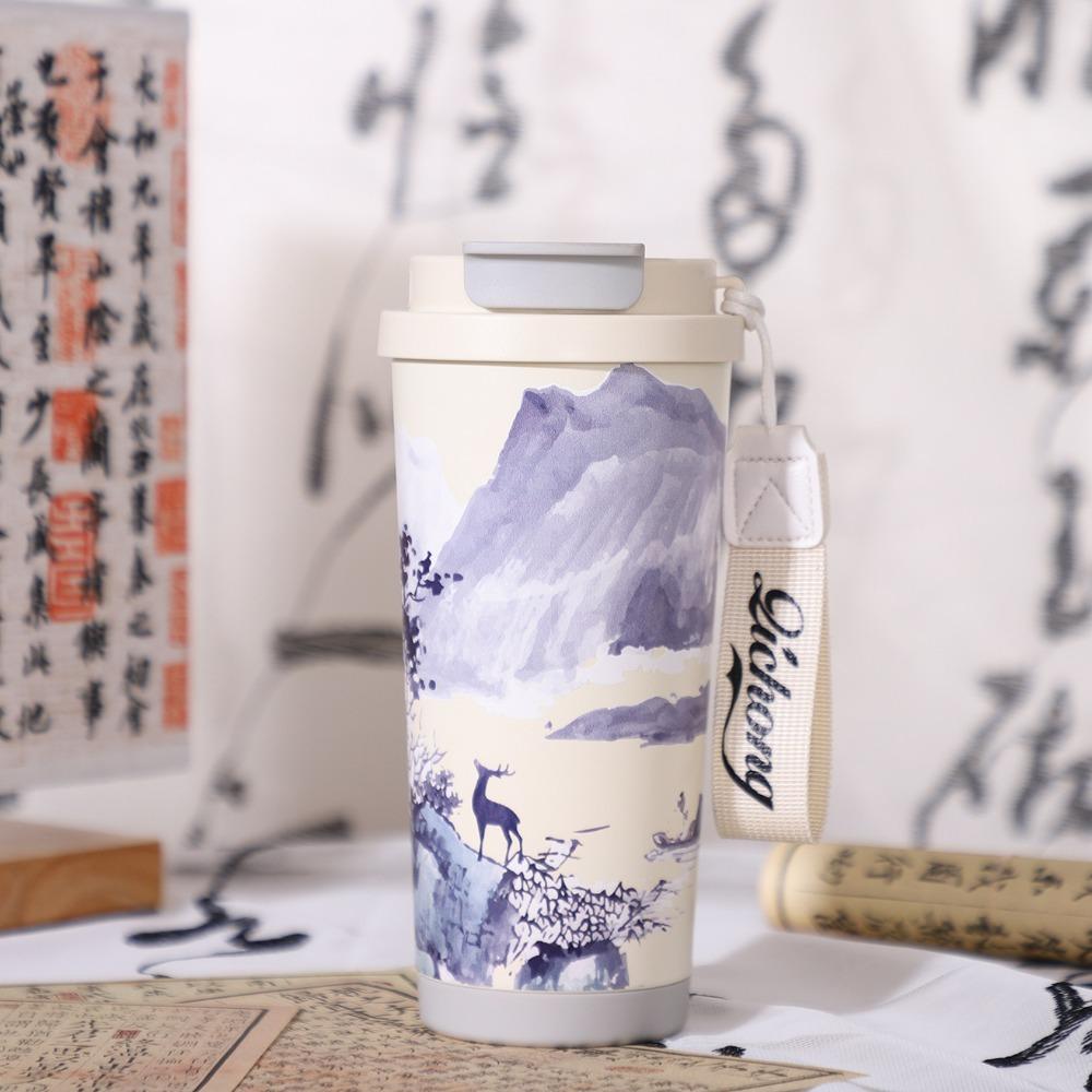 New Style 500ml Coffee Cup Large Capacity Double-layer Insulated Cup Stainless Steel Reausable Vacuum Mug Travel