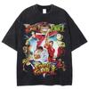Harajuku חולצה מכובסת וינטג' Street Fighter II חולצת טריקו גרפית גברים ונשים כותנה עם צווארון O-צווארון שרוולים קצרים בגדי רחוב במידות גדולות