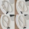 Delicate Love Heart Bowknot Crossbody Phone Chain Hanging Decoration Pearl Phone Lanyard Messenger Bag Chain