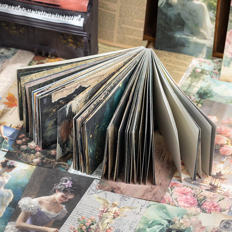 Journal GO 100sheets Aesthetic Art Scrapbooking Material Paper DIY Collage Scrapbooking Decoration Background Craft Paper