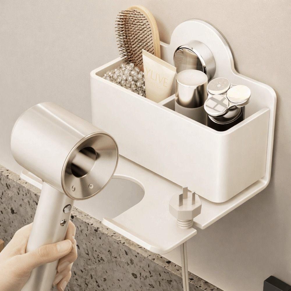 Carbon Steel Hair Dryer Bracket Punch Free Toilet Blower Holder Durable Hairdryer Stand for Home