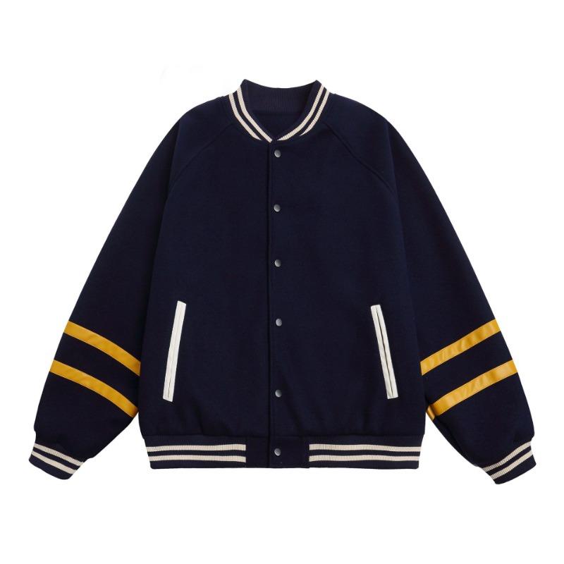 Autumn and Winter New 0 Dragon and Phoenix Color Matching Baseball Jersey College Style Casual Couple Jacket