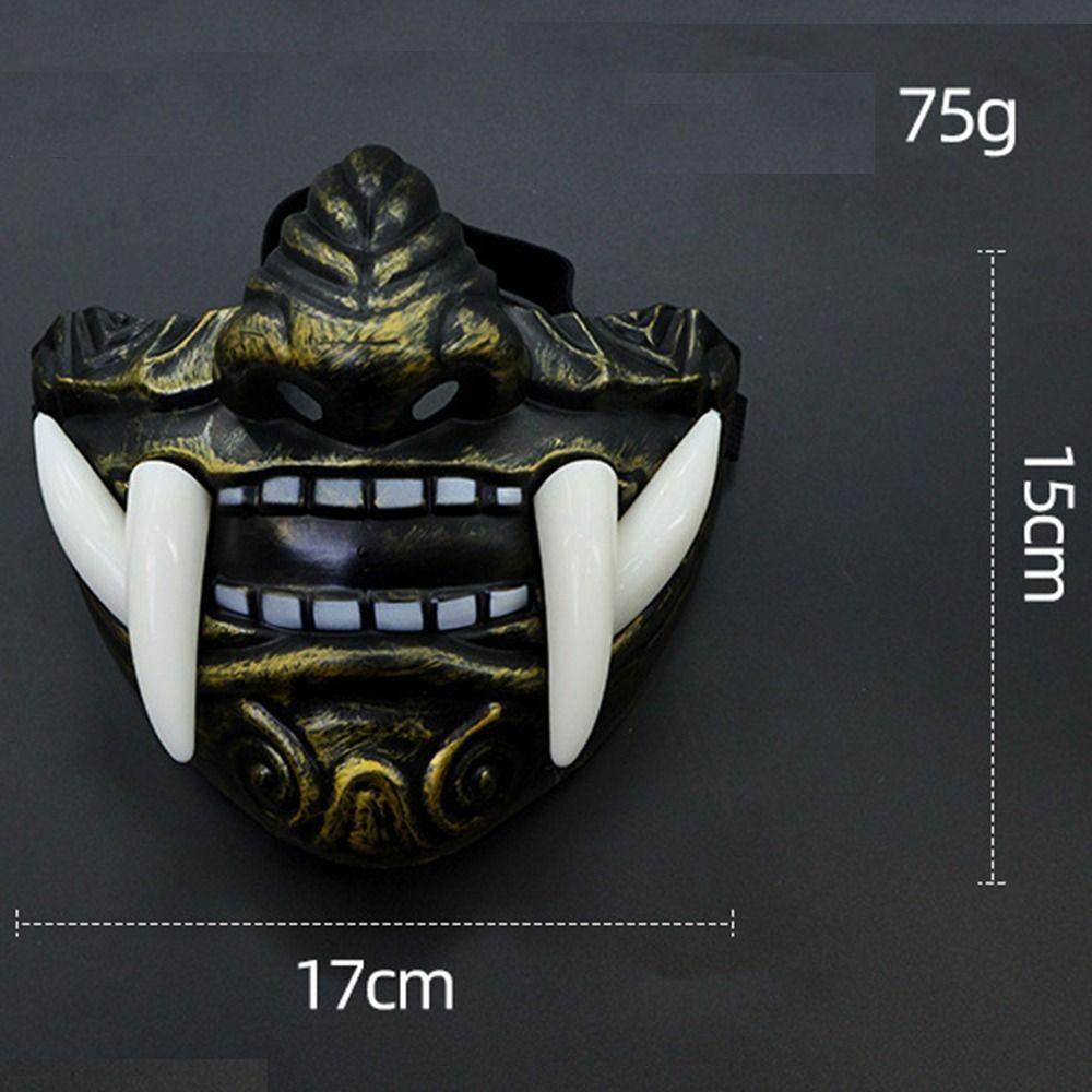 Dress Up Half Face Mask Masquerade Party Cosplay Prop Funny Prajna Hannya Mask  Halloween