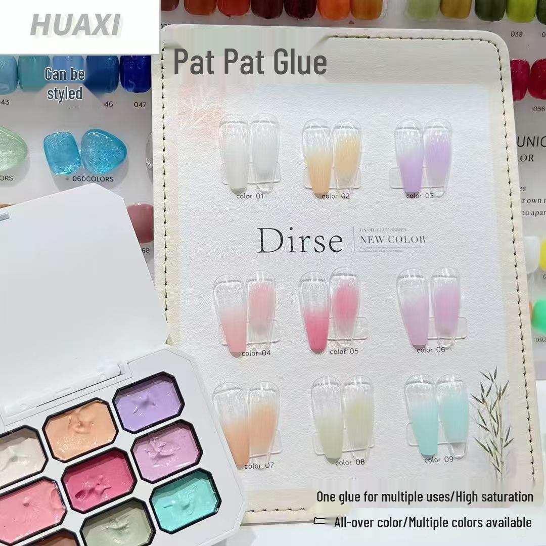 Nail Art Gradient Ombre Gel - Pearlescent Red Satin-Finish Gel for No-Wash Designs тип d